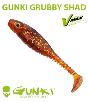 Gunki Grubby Shad | Motoroil Red & Gold FLK